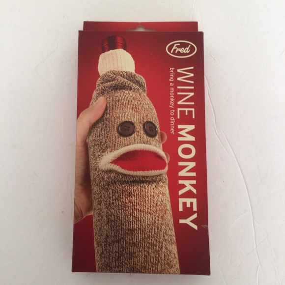 Genuine Fred WINE MONKEY Sock Monkey Bottle Caddy NWT - Picture 6 of 12